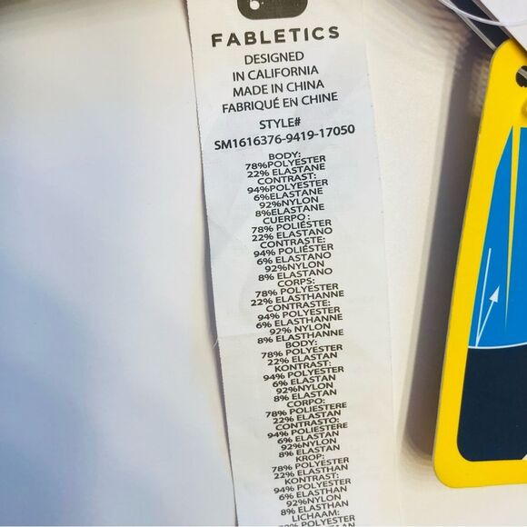 Fabletics Neon Costa Mesh Layer‎ Triangle Bikini Top Removable Cups Sz Large NEW - Picture 13 of 15